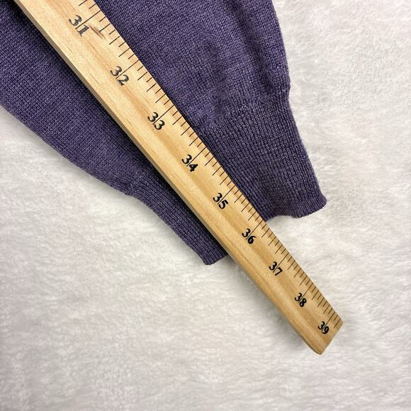 Peter Millar Mens L Purple Merino Wool 1/4 Zip Golf Preppy Pullover Sweater - Picture 7 of 9